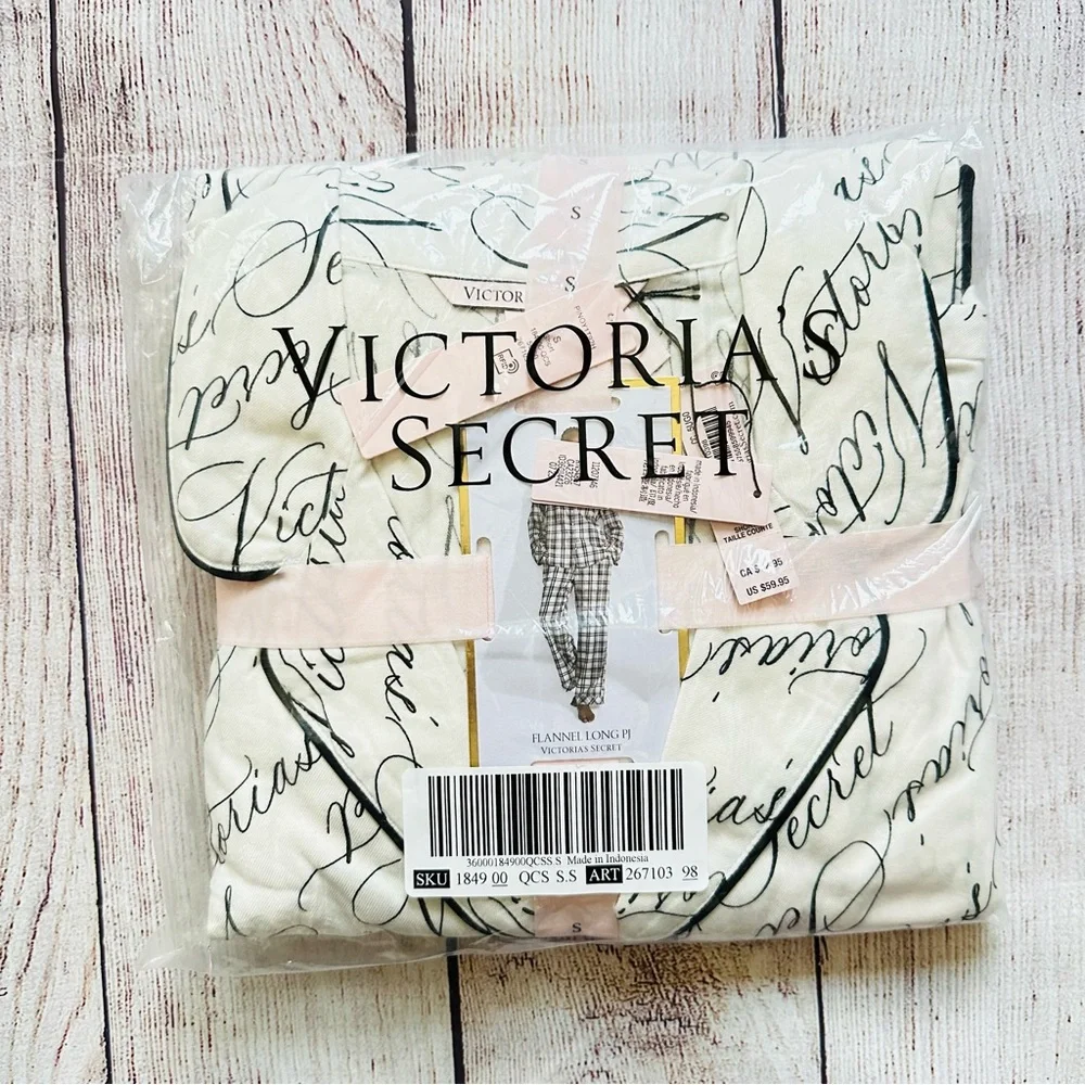 SOLD - Victoria Secret Flannel Long PJ Set Size S Short NEW - Picture 5 of 5